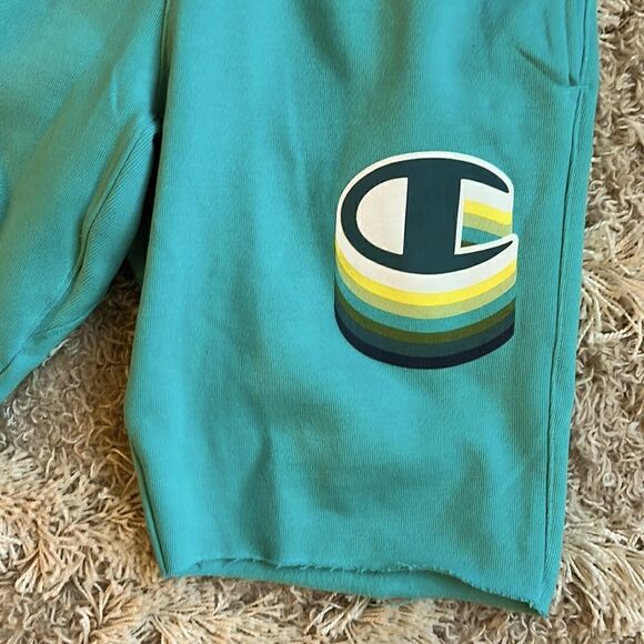 Champion portal teal 10” reverse weave cut shorts size small NEW - Picture 2 of 7